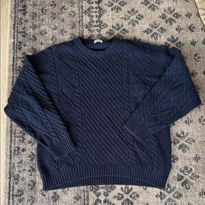 Navy Cable Knit Sweater